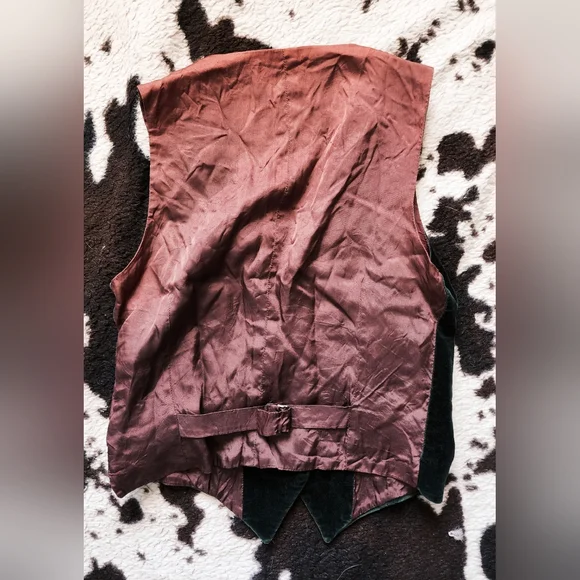 "JONES NEW YORK" WOME'S 80'S/90'S VELOUR VEST - GREEN MOSS - Picture 4 of 4